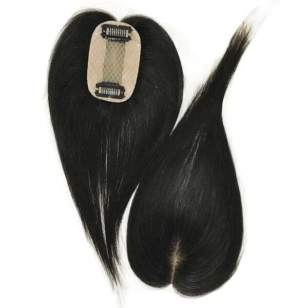 100% Human hair extension for Women, clip is scalp Topper, Silk Based (3X2,) Hair Extension