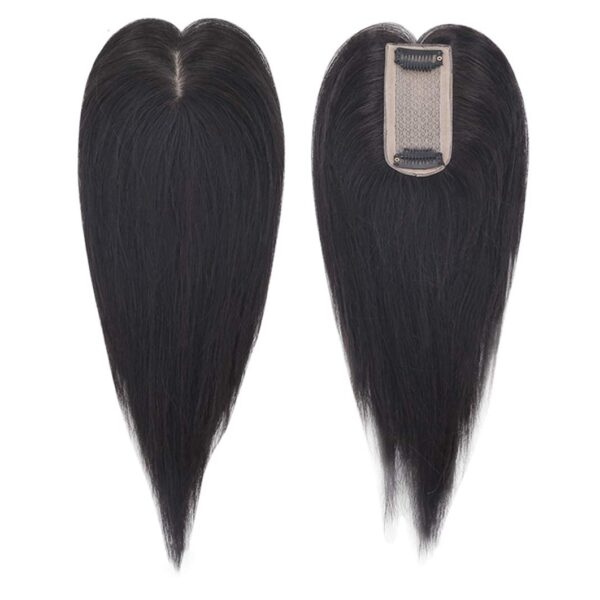 100% Human hair extension for Women, clip is scalp Topper, Silk Based (4X2,) Hair Extension