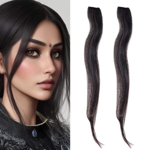 Single Clip Human hair Extensions/ 14" Streaks For Women and Girls Hair Extension