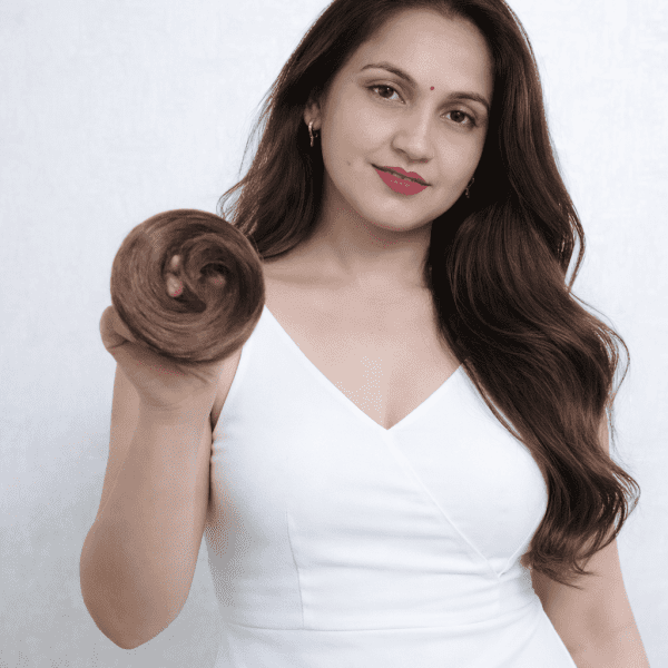 GROWTH Scrunchie Human with Elastic Rubber Straight for Women (1PC ,Natural Brown) Hair Extension