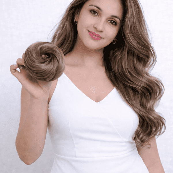 Scrunchie Human with Elastic Rubber Straight for Women(1PC , AHS Brown) Hair Extension