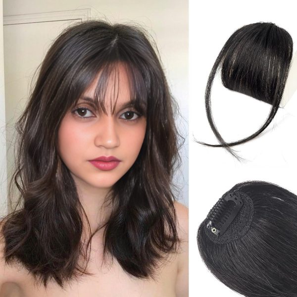 Fringe HAIR 3D Air Forhead Front Bangs with Temples 100% Real Human Remy Clip Hair Extension