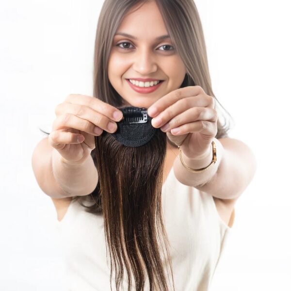 Side Bang Clip in Real Human Seamless Extensions 16'' (Natural Black) Hair Extension