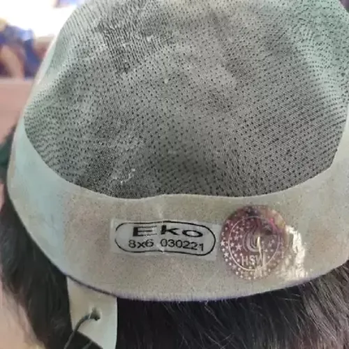 Hair Patch for Mens Hair wig EKO grey hair 100% Natural human hair/System/Patch/Wig/Toupee