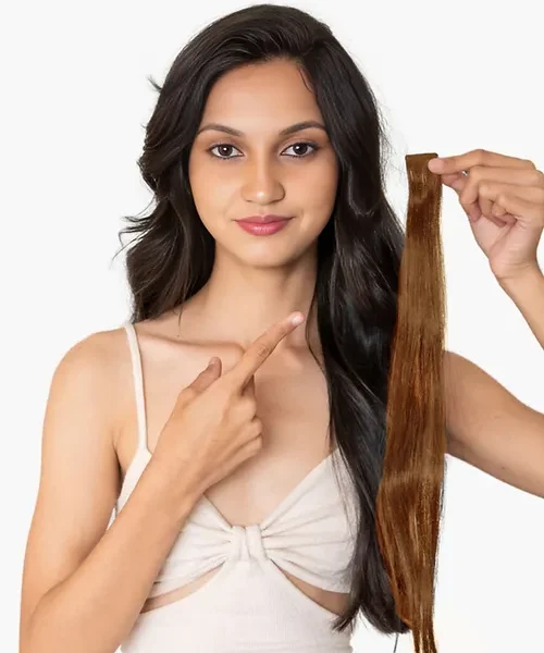 Single Clip Human Human extensions/ Streak For Light Black (#6) Color