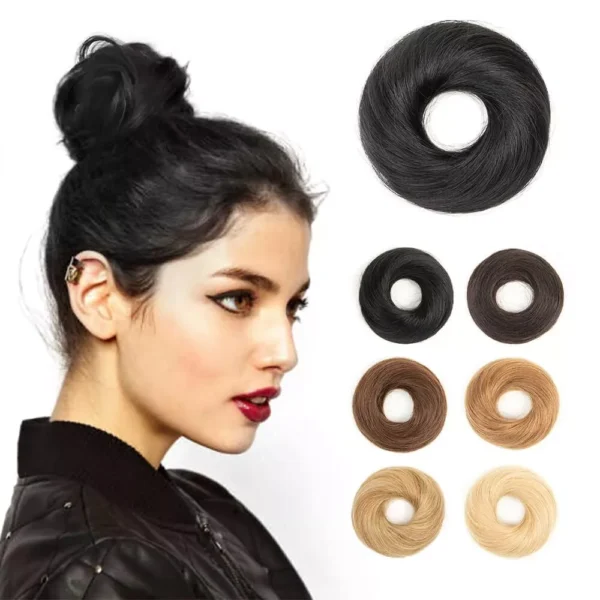 Originals Messy Srunchies Bun Hair Piece 100% Real Human Hair Tight Extensions for Women & Girls