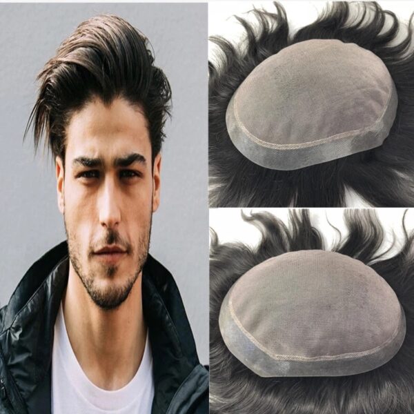 Korean Silk Mirage Men wig Super double Layer net lightweight hair toupee 8x6 patch Hair Extension
