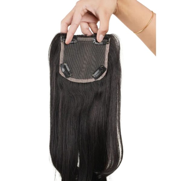 100% Human hair extension for Women, clip is scalp Topper, Lace Based (4X4",) Hair Extension