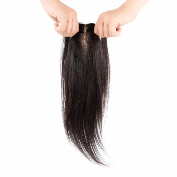 100% Human hair extension for Women, clip is scalp Topper, Lace Based (3x2",) Hair Extension