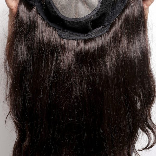 Mono Top Front Wig for Women 100% Virgin Remy Human Hair Wig Natural Black