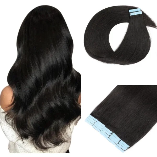 16inch, (50g/20strand, 100g/40strand) Seamless Thick Tape In 100% Remy Human Hair