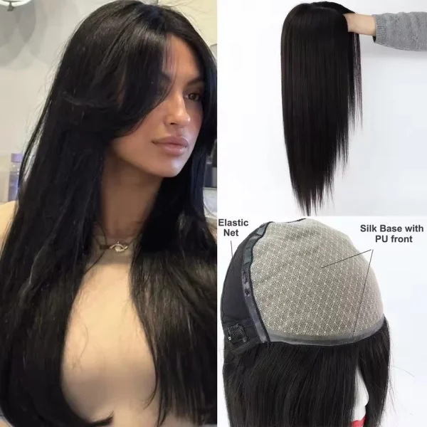 Silk Base Full Lace Human Hair Wig Hand Tied Silk Top Wig 100% Human hair Medium Brown