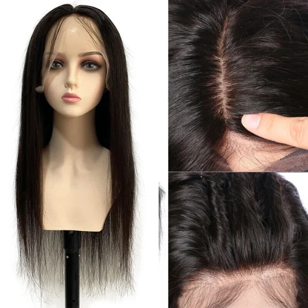 Silk Base Full Lace Human Hair Wig Hand Tied Silk Top Wig 100% Human hair Dark Brown