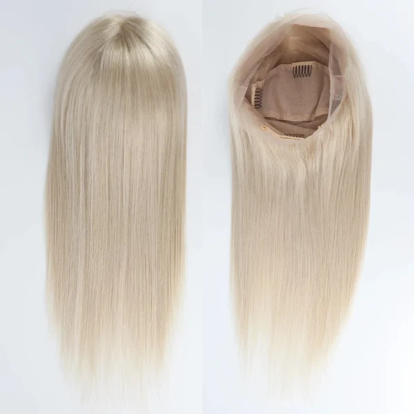 New 100% Human Hair Wig for Women Straight HD Full Lace Frontal Wig Glueless Wig (#613 Blond)