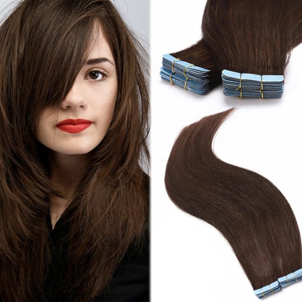 26inch, (50g/20strand, 100g/40 strand) Seamless Thick Tape In 100% Remy Human Hair Double Thick