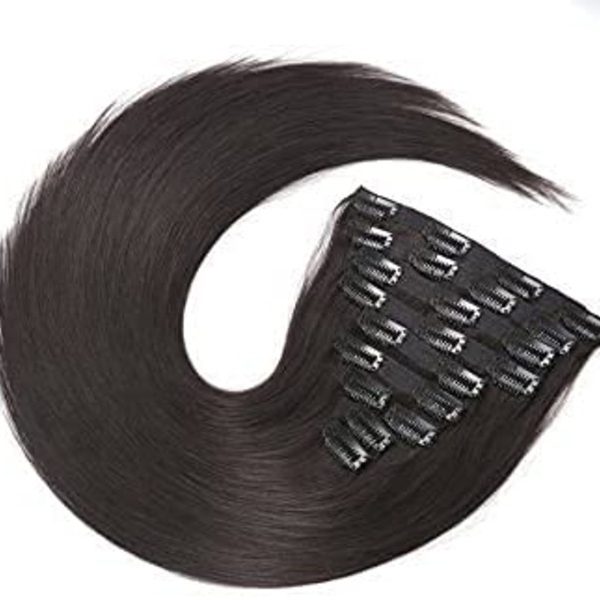 12inch, 100% Original 10pc set Clips on hair for Women & girls blend with your own Hair Extension