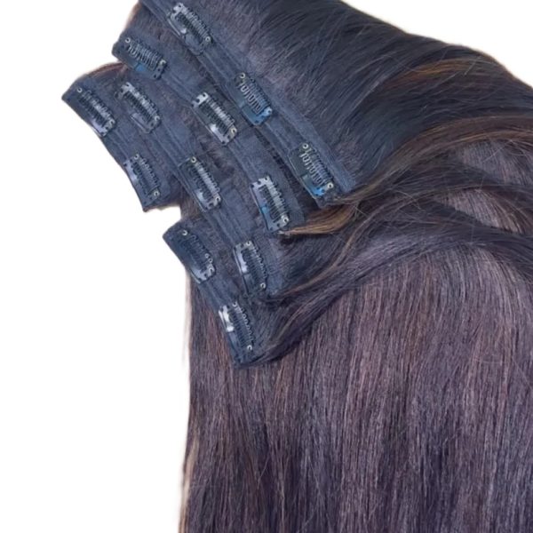 22inch, 100% Original 5pc set Clips on hair for Women & girls blend with your own Hair Extension