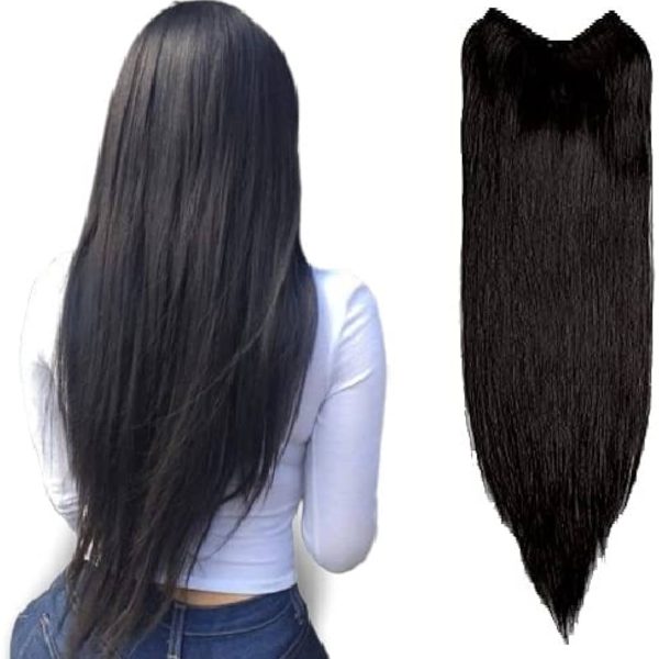 28inch, 100% Original 4pc V-shape Clips on hair for Women & girls blend with your own Hair Extension