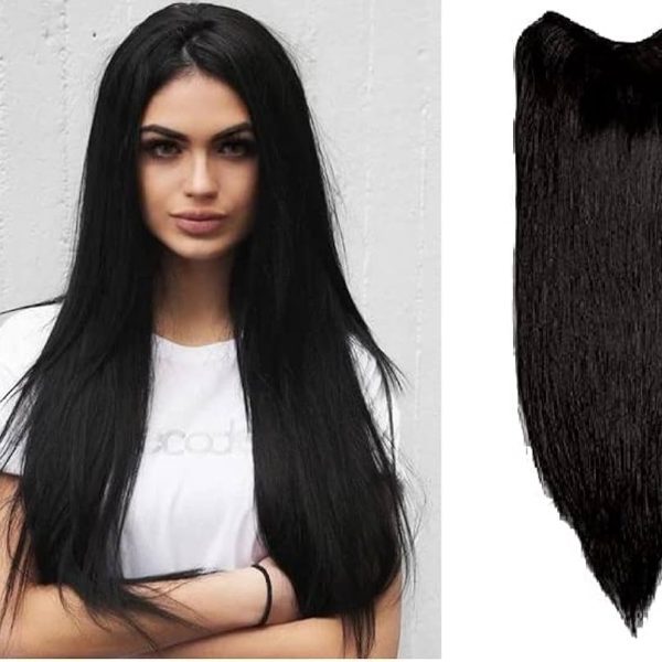 20inch, 100% Original 4pc V-shape Clips on hair for Women & girls blend with your own Hair Extension