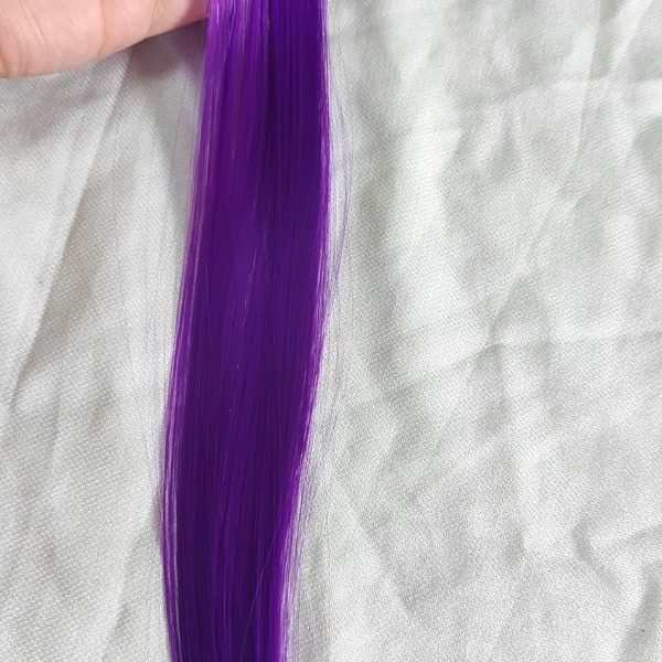 100% Indian Natural Human Clip In Color Streaks For Women "Purple" Single Clip Hair Extension