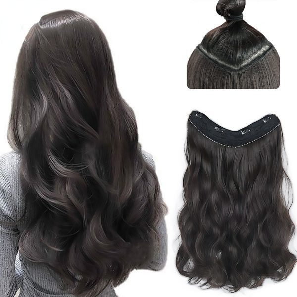 30inch, 100% Original 4pc V-shape Clips on hair for Women & girls blend with your own Hair Extension