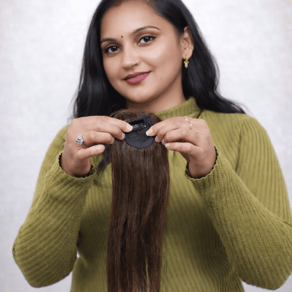 100% Human CoverUp seamless patch 12 Inch for Women,Girls Hair Extension