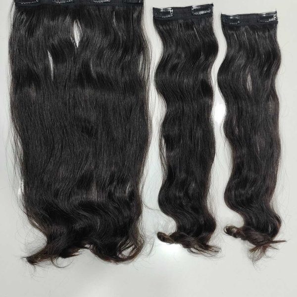 16inch, 100% Original 3pc Double Drawn Clip-in Set for Women & girls blend with your own Hair