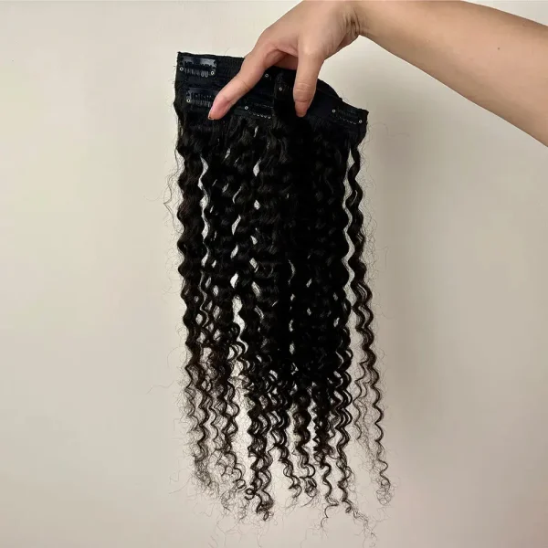 24inch, 100% Original 3pc Double Drawn Clip-in Set for Women & girls blend with your own Hair