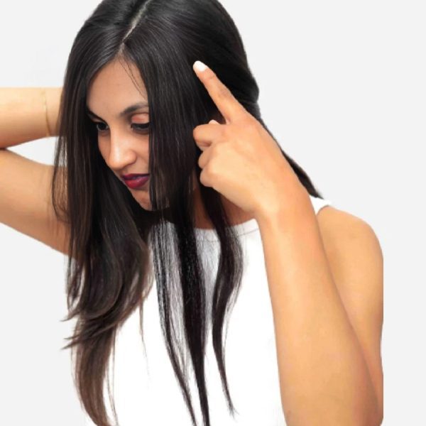 100% Human Hair Invisible seamless Clip 14'' Human Streak Side Covers Up Natural Hair Extension