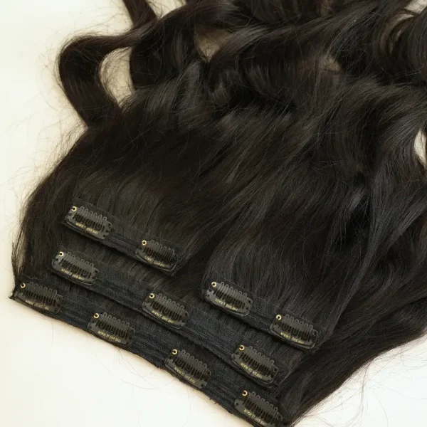 14inch, 100% 4pc set Clips on hair for Women & girls blend with your own Hair Extension