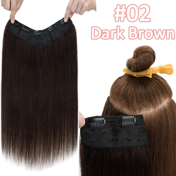 14inch, 100% Original 5pc V-shape Clips In Volumizer for Women & girls blend with your own Hair Extension