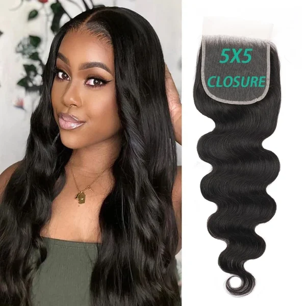14inch 5x5 100% Virgin Remy Human Hair Top Swiss Lace Closure