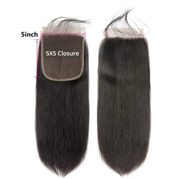 24inch 5x5 100% Virgin Remy Human Hair Top Swiss Lace Closure