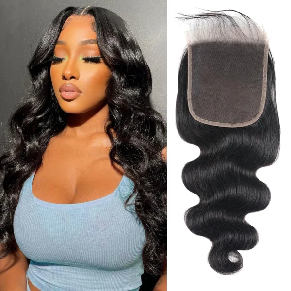 28inch 5x5 100% Virgin Remy Human Hair Top Swiss Lace Closure