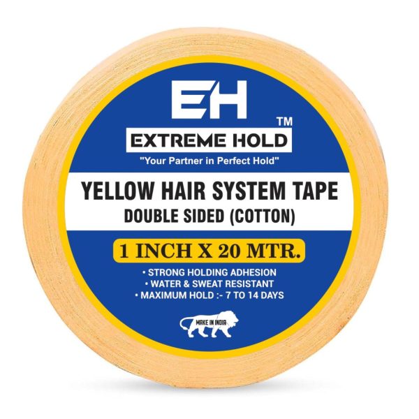 Extreme Hold Yellow cotton Tape | Wig Tape | Hair Patch Tape (20 Yard)