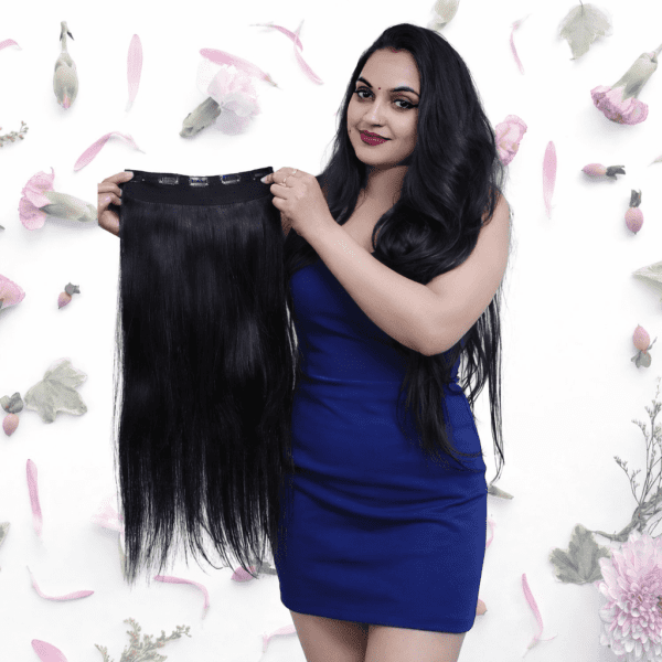 14inch, 100% Original 5pc Clips In Double Drawn Volumizer for Women & girls blend with your own Hair Extension