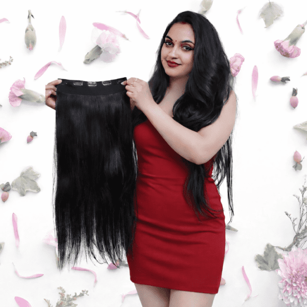 26inch, 100% Original 5pc Clips In Double Drawn Volumizer for Women & girls blend with your own Hair