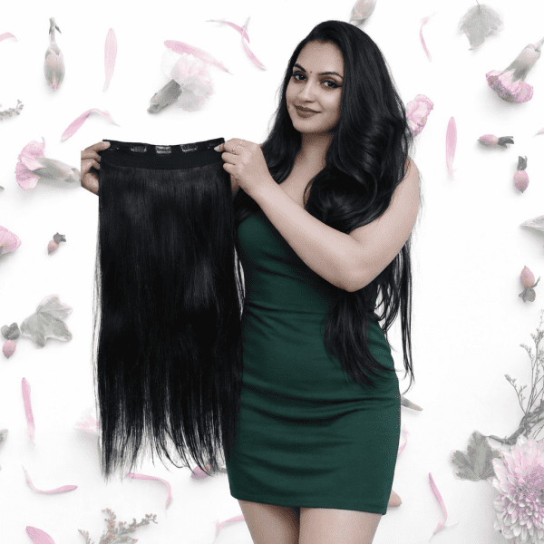 12inch, 100% Original 5pc Clips In Double Drawn Volumizer for Women & girls blend with your own Hair