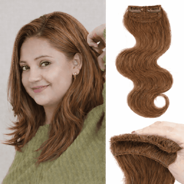 100% Double Streak Human hair Clip In Color Streaks For Women\Girls "Medium Brown"