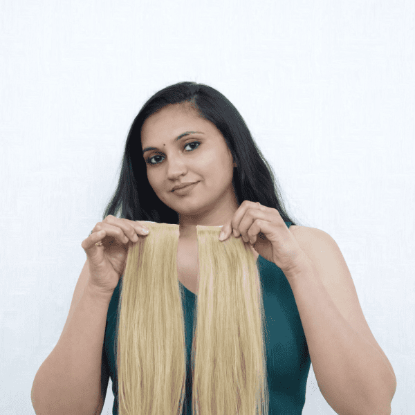 100% Double Streak Human hair Clip In Color Streaks For Women\Girls "Blond"