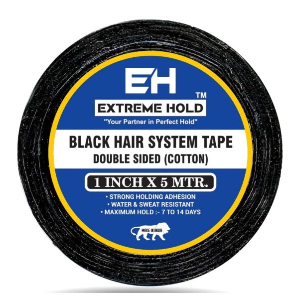 Extreme Hold Black cotton Tape | Wig Tape | Hair Patch Tape (5 MTR)
