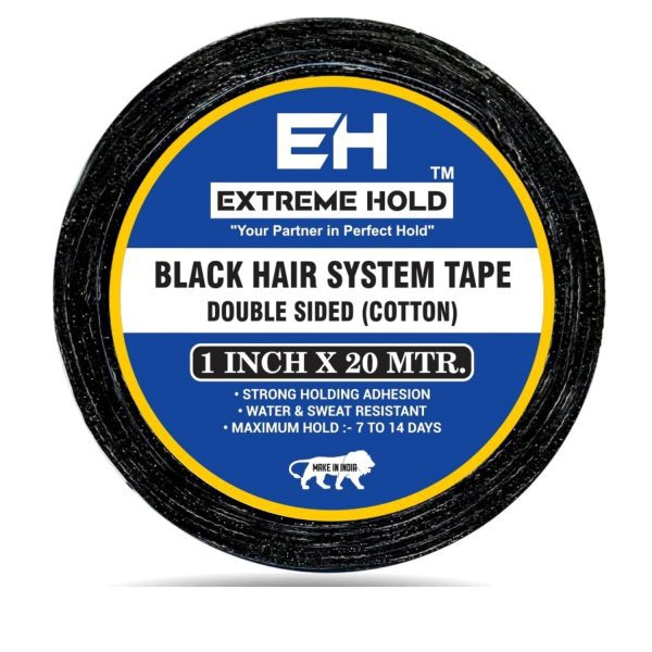 Extreme Hold Black cotton Tape | Wig Tape | Hair Patch Tape (20 Yard)