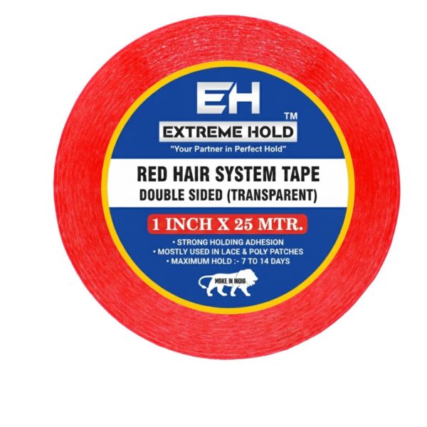 Extreme Hold Red Transparent Hair Wigs/Patch Double Sided Tape (25 Meter)
