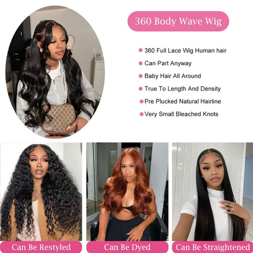 New 100% Human Hair Wig for Women Straight HD Full Lace Frontal Wig Glueless Wig (Medium Brown) - Image 3