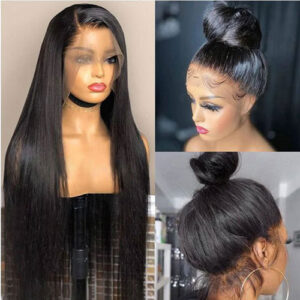 New 100% Human Hair Wig for Women Straight HD Full Lace Frontal Wig Glueless Wig