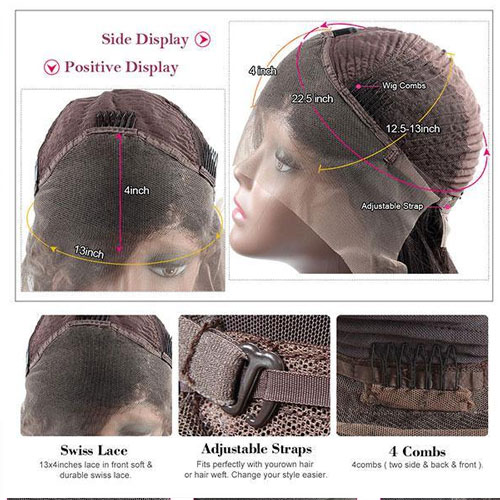 New 100% Human Hair Wig for Women Straight HD Full Lace Frontal Wig Glueless Wig (Dark Brown) - Image 5