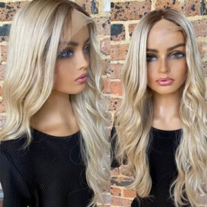 13×4 Transparent Lace Frontal Wig 100% Virgin Remy Human Hair Wig Glueless wig Blond
