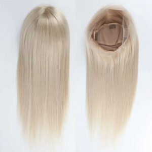 New 100% Human Hair Wig for Women Straight HD Full Lace Frontal Wig Glueless Wig (#613 Blond)