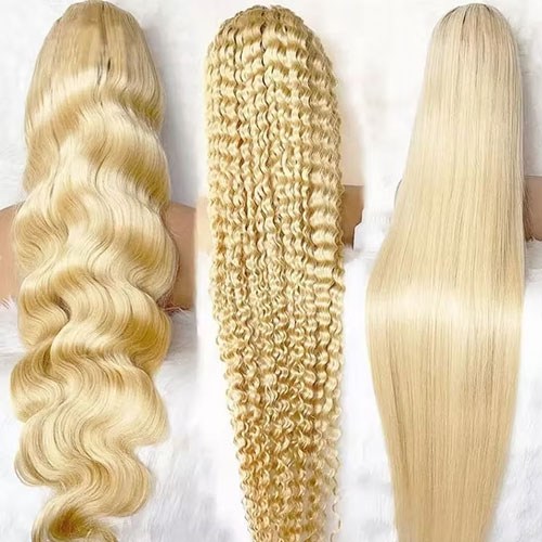 New 100% Human Hair Wig for Women Straight HD Full Lace Frontal Wig Glueless Wig (#613 Blond) - Image 4