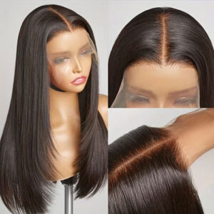 13×4 Transparent Lace Frontal Wig 100% Virgin Remy Human Hair Wig Glueless wig Dark Brown